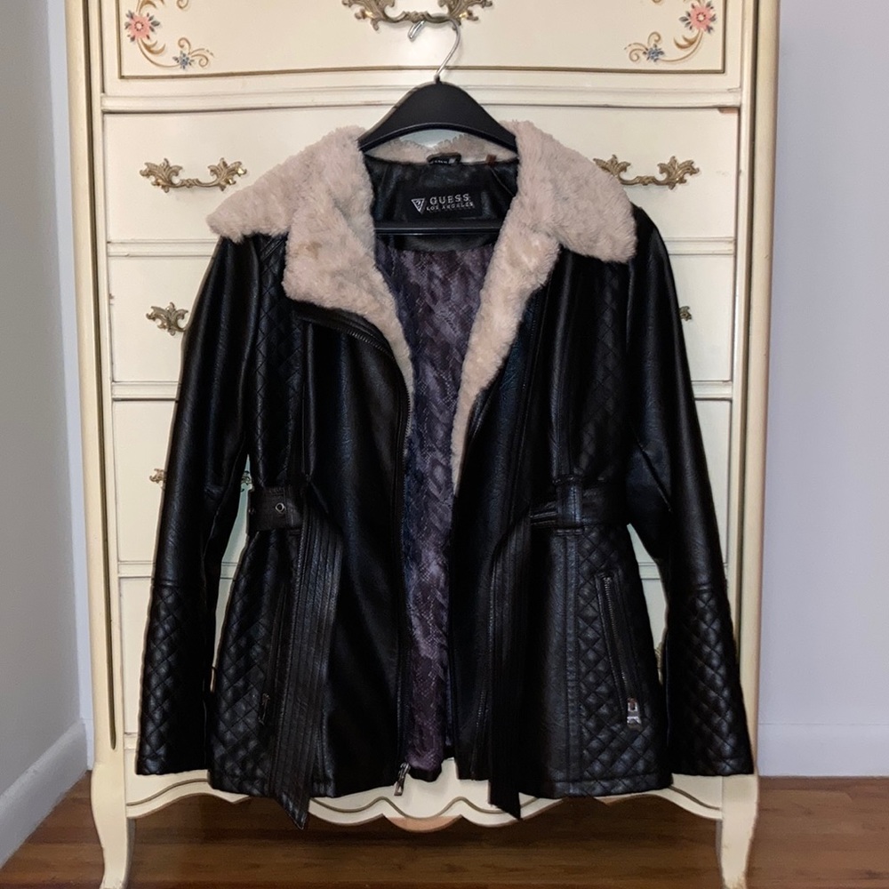 -VINTAGE GUESS LEATHER JACKET-